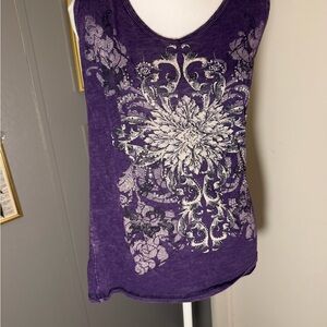 Vocal Purple Floral Tank Top